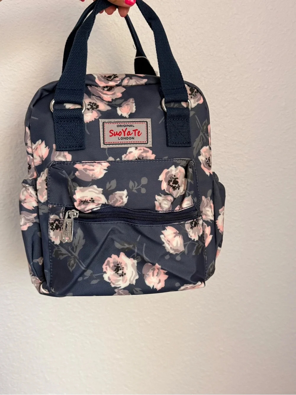 New Floral Waterproof Nylon small Backpack Purse | Multi-Pocket
